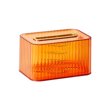 Load image into Gallery viewer, Golden Detail Transparent Tissue Box
