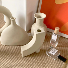 Load image into Gallery viewer, Soft Angled Plain Jane Vase - Cream
