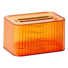 Load image into Gallery viewer, Golden Detail Transparent Tissue Box
