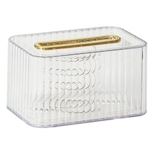Load image into Gallery viewer, Golden Detail Transparent Tissue Box
