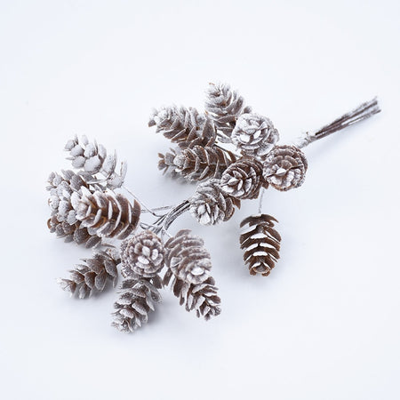 Dusted In Snow Pine Cone Decor