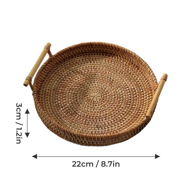 Hand-Woven Rattan Display Tray