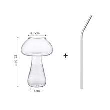 Load image into Gallery viewer, Mushroom Cocktail Glass + Straw
