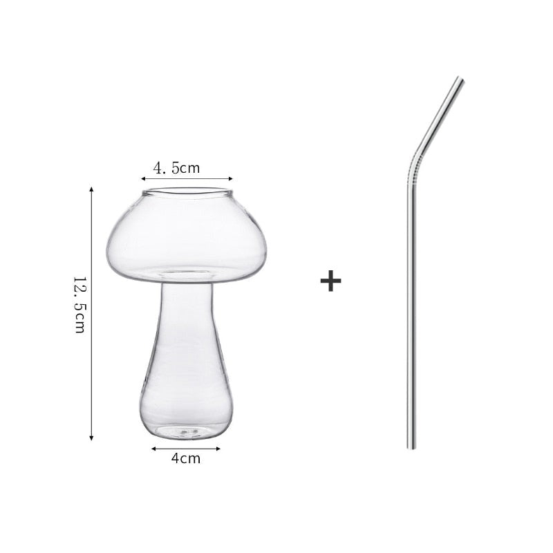 Mushroom Cocktail Glass + Straw