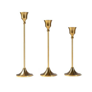 Simple moments 3 Piece Set Retro Bronze Candle Holders