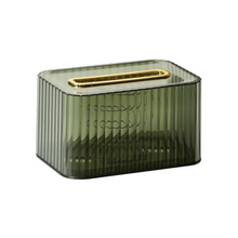 Load image into Gallery viewer, Golden Detail Transparent Tissue Box
