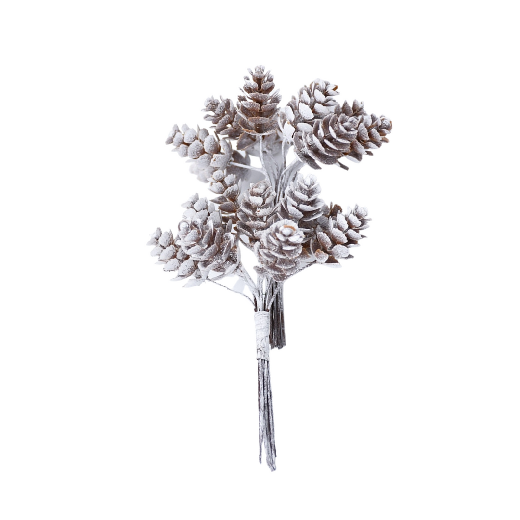 Dusted In Snow Pine Cone Decor