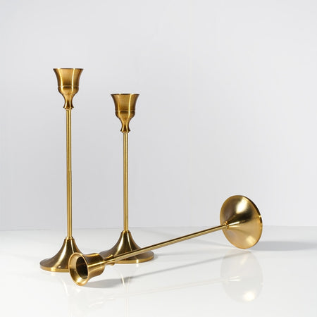 Simple moments 3 Piece Set Retro Bronze Candle Holders