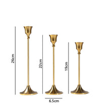 Load image into Gallery viewer, Simple moments 3 Piece Set Retro Bronze Candle Holders
