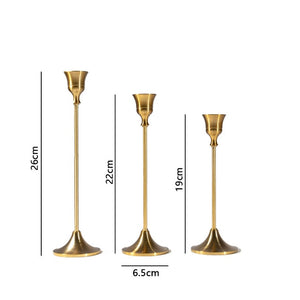 Simple moments 3 Piece Set Retro Bronze Candle Holders