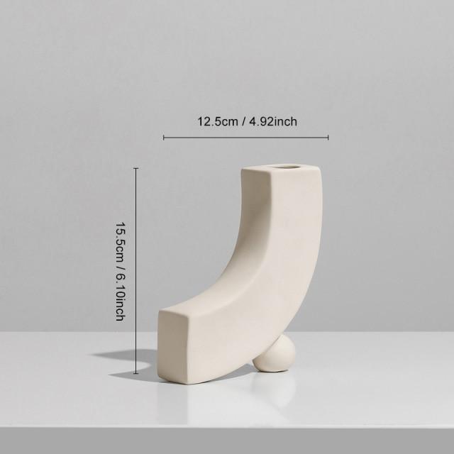 Soft Angled Plain Jane Vase - Cream